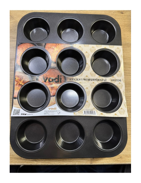 12'li Muffin Kalıbı - Yapışmaz Cupcake Kek Kalıbı Seti