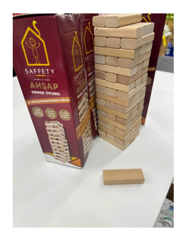 Saffety 54 Parça Ahşap Denge Oyunu -...