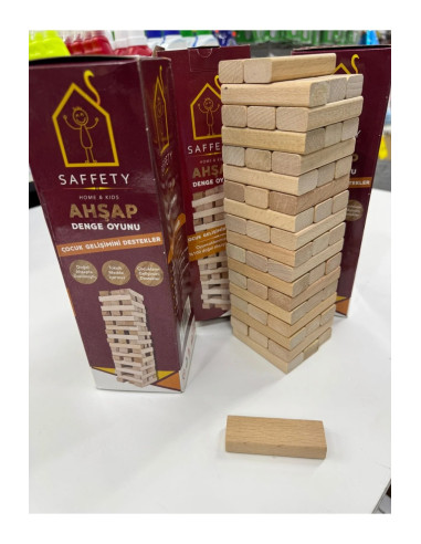Saffety 54 Parça Ahşap Denge Oyunu -...